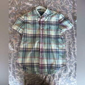 Polo by Ralph Lauren Mint, Navy & Purple Plaid Short Sleeve Shirt